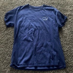 Ivory Ella blue t shirt with blue camo elephant on the back